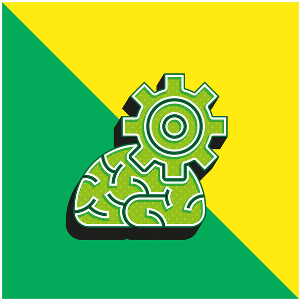 アルゴリズム緑と黄色の現代的な3Dベクトルアイコンのロゴ - ベクター画像