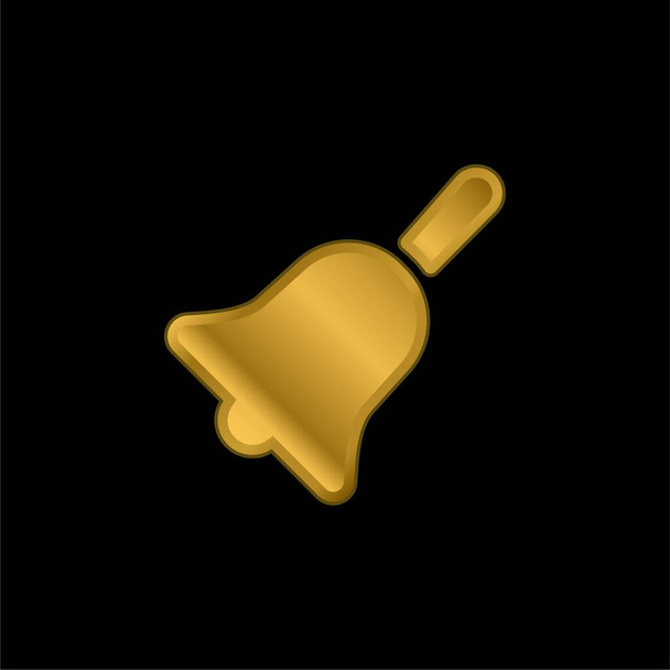 Campana chapado en oro icono metálico o logo vector - Vector, Imagen