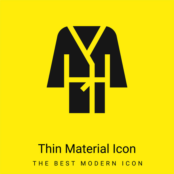 Халат минимальный ярко-желтый значок материала - Вектор,изображение