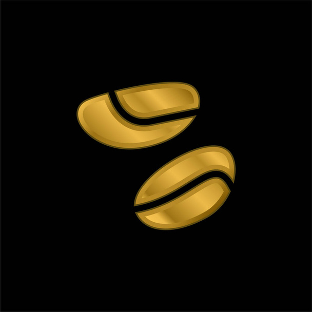 Brazil Nuts gold plated metalic icon or logo vector - Vector, Image