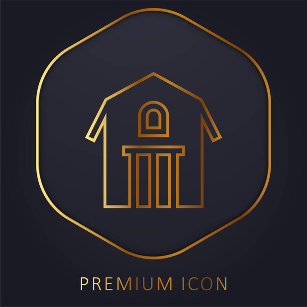 Schuur gouden lijn premium logo of pictogram - Vector, afbeelding