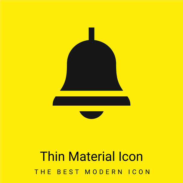 Bell minimale helder geel materiaal icoon - Vector, afbeelding