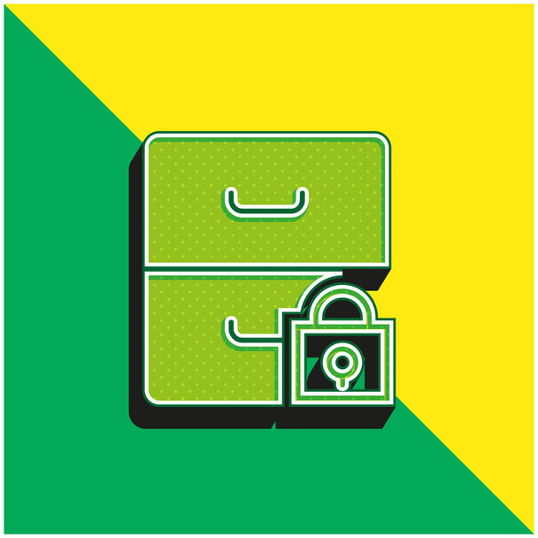 Архив Зеленый и желтый современный 3D логотип векторной иконки - Вектор,изображение