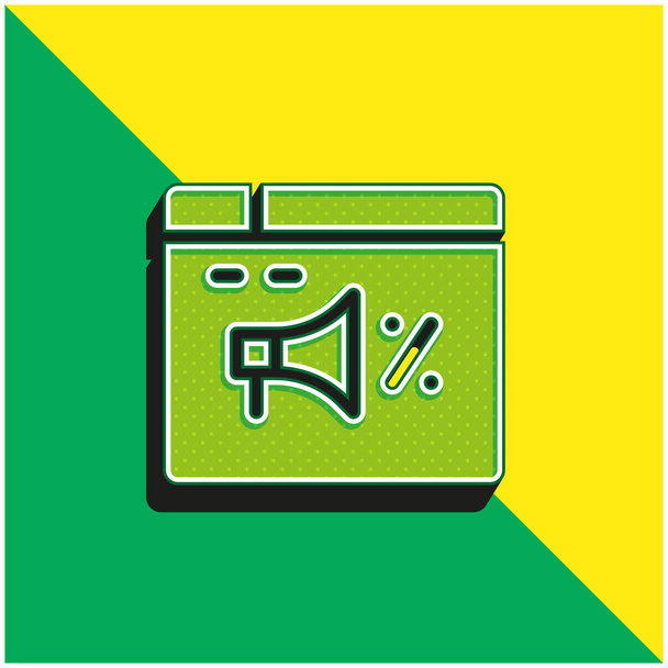 Hirdetés Zöld és sárga modern 3D vektor ikon logó - Vektor, kép