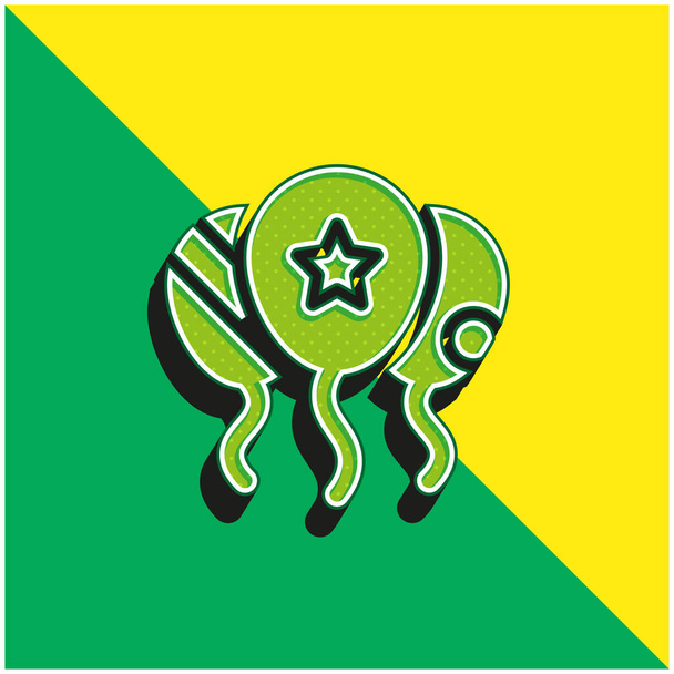 Ballons Grünes und gelbes modernes 3D-Vektor-Symbol-Logo - Vektor, Bild