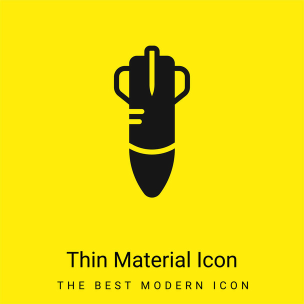 Bomba mínima icono de material amarillo brillante - Vector, imagen