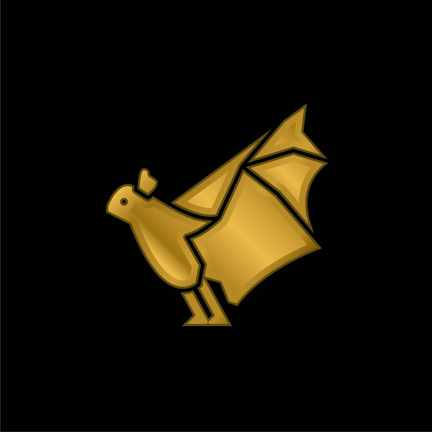 Bat oro placcato icona metallica o logo vettoriale - Vettoriali, immagini
