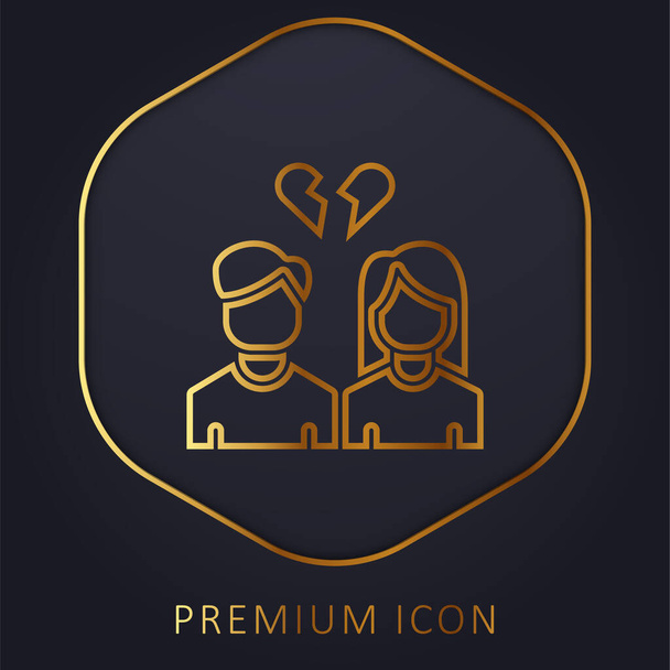 Romper línea de oro logotipo premium o icono - Vector, Imagen