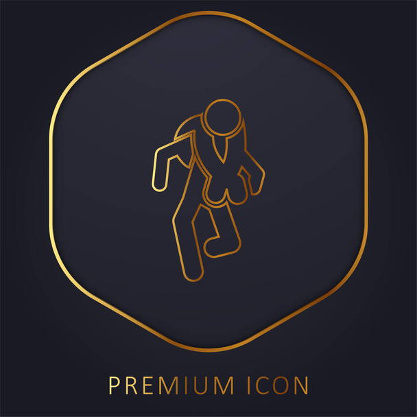 Aventura Deporte Siluetas línea dorada logotipo premium o icono - Vector, imagen
