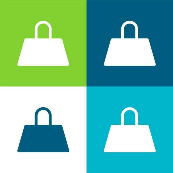 Bag Flat four color minimal icon set - Vector, Image