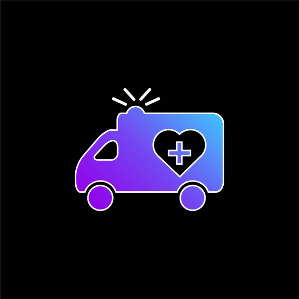 Ambulance blue gradient vector icon - Vector, Image