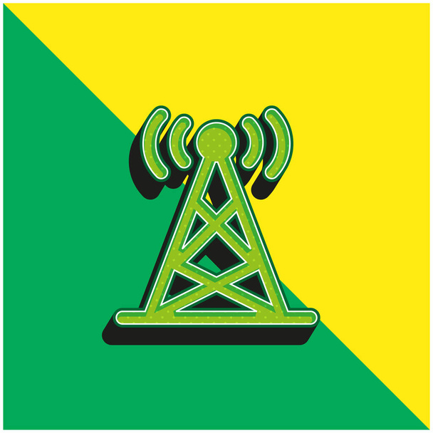 Antenne Grünes und gelbes modernes 3D-Vektor-Symbol-Logo - Vektor, Bild