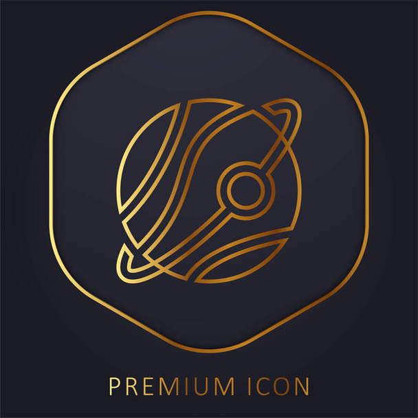 Astronomía línea dorada logotipo premium o icono - Vector, imagen