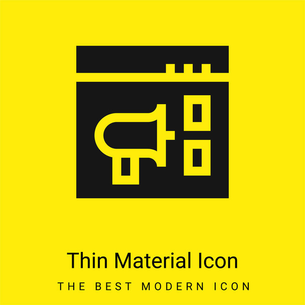 Hirdetés minimális fényes sárga anyag ikon - Vektor, kép
