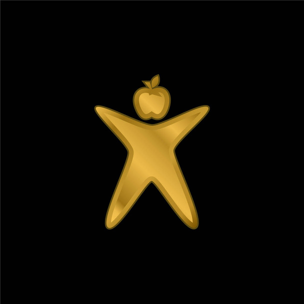 Applekids Logo gold plated metalic icon or logo vector - Vector, Image