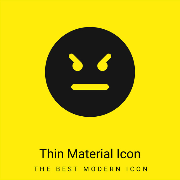 Boze Emoticon Vierkant Gezicht minimaal helder geel materiaal icoon - Vector, afbeelding