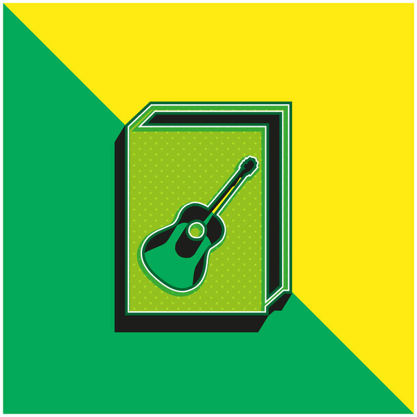 Livre vert et jaune moderne icône vectorielle 3d logo - Vecteur, image