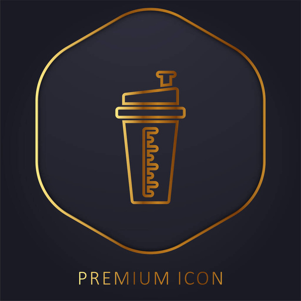 Fles gouden lijn premium logo of pictogram - Vector, afbeelding