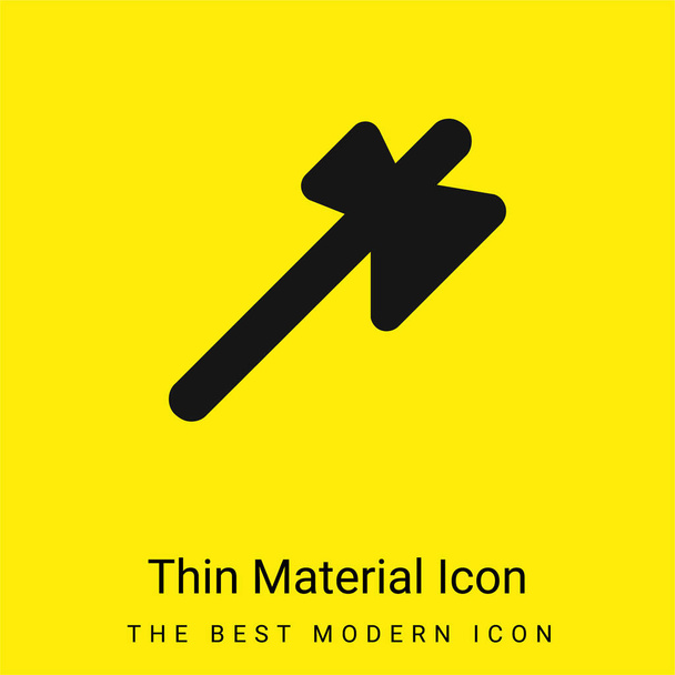 Hacha mínima icono de material amarillo brillante - Vector, imagen