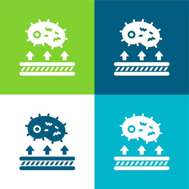 Antibakteriális szövet Lapos négy szín minimális ikon készlet - Vektor, kép