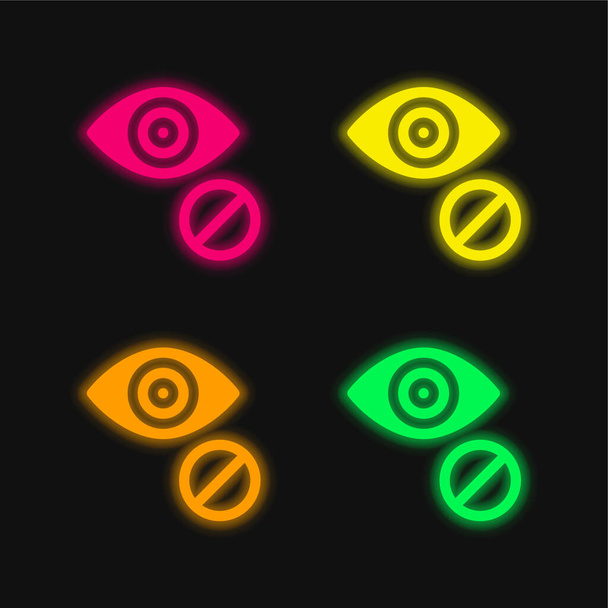 Icona vettoriale al neon accecante a quattro colori - Vettoriali, immagini