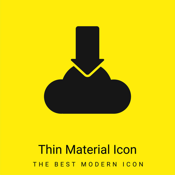 Pijl minimaal helder geel materiaal icoon - Vector, afbeelding