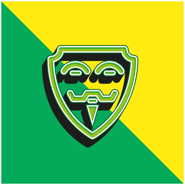 匿名グリーンと黄色の現代的な3Dベクトルアイコンのロゴ - ベクター画像