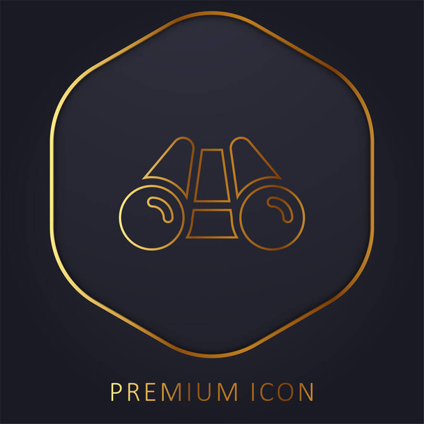 Золота лінія бінокля логотип або значок преміум-класу
 - Вектор, зображення