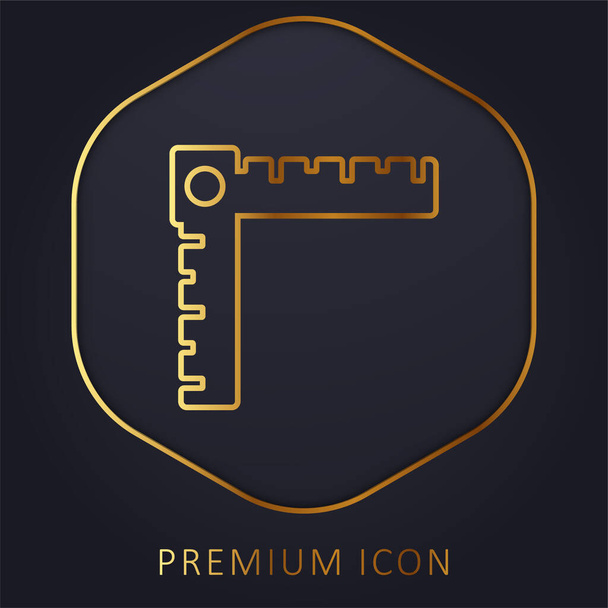 Angolo righello linea dorata logo premium o icona - Vettoriali, immagini