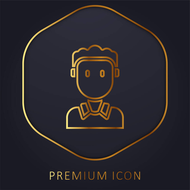 Logo o icono premium de línea dorada Boy - Vector, Imagen