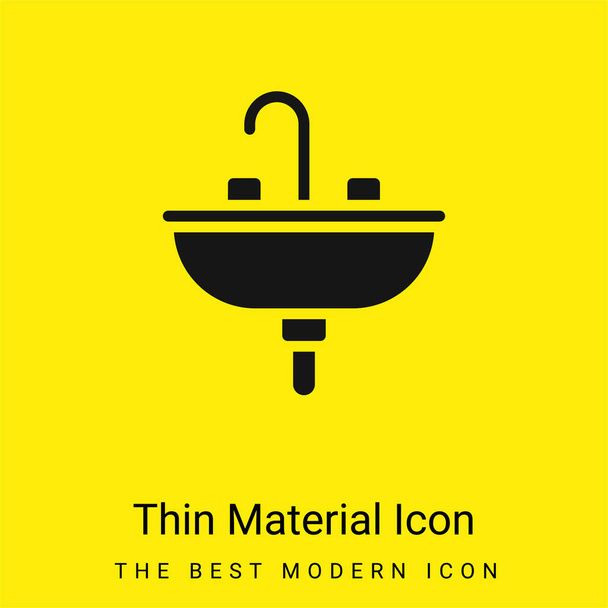 Basin minimális fényes sárga anyag ikon - Vektor, kép