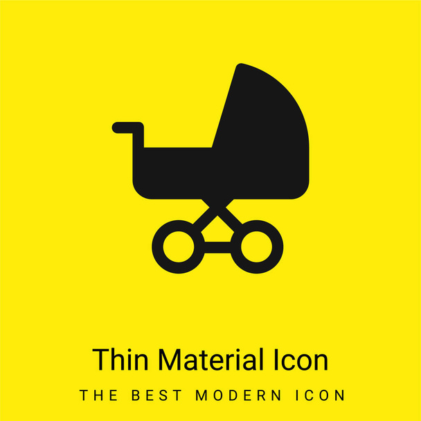 Vauva Carriage minimaalinen kirkkaan keltainen materiaali kuvake - Vektori, kuva
