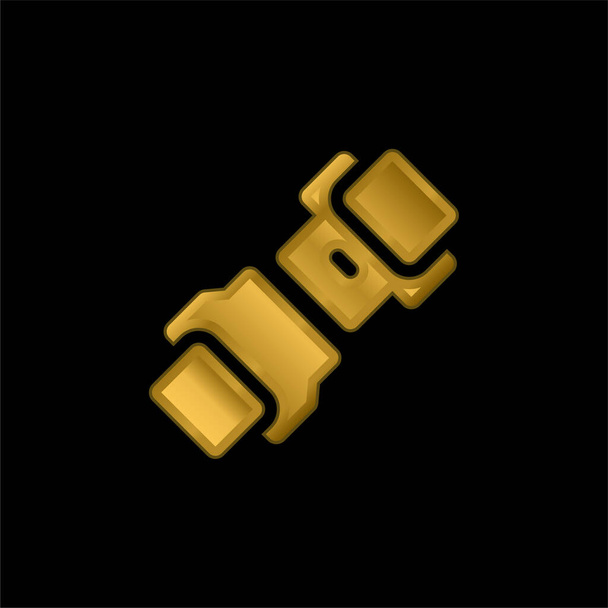 Gürtel vergoldet metallisches Symbol oder Logo-Vektor - Vektor, Bild