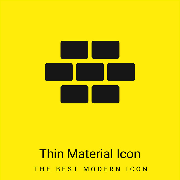 Brickwall mínimo icono de material amarillo brillante - Vector, Imagen