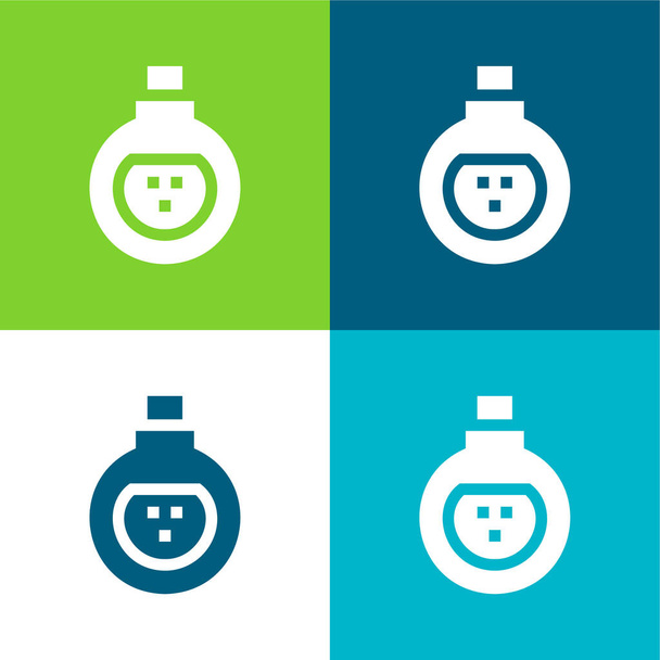 Antidoto Flat set di icone minime a quattro colori - Vettoriali, immagini