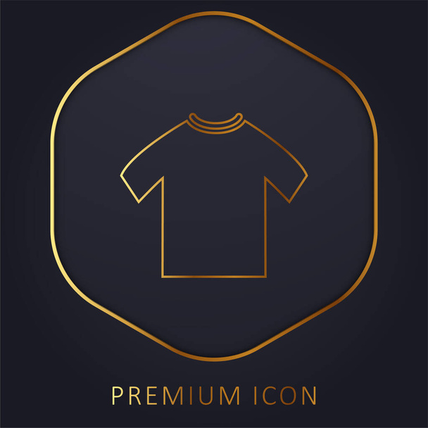 Black Male T Shirt golden line premium logo or icon - Vector, Image