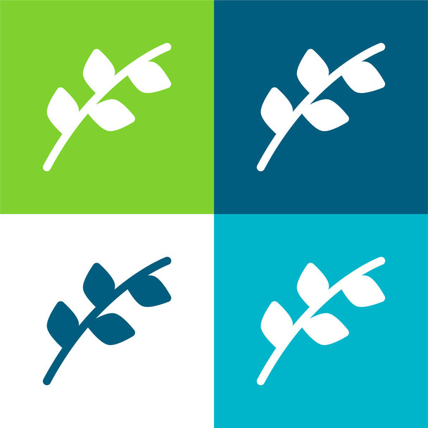 Branch Flat conjunto de iconos mínimos de cuatro colores - Vector, Imagen