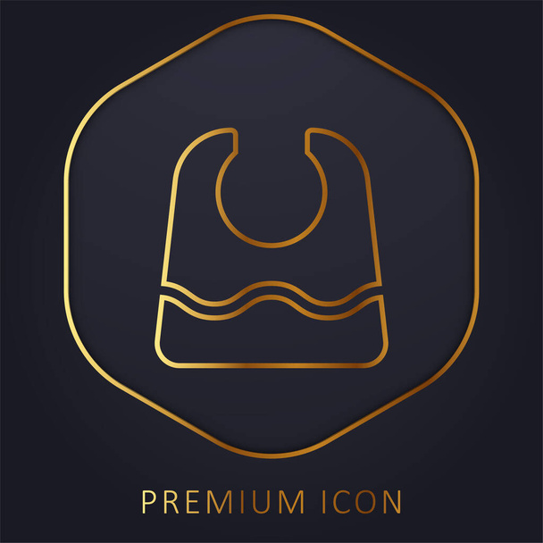Baby Bib linha dourada logotipo premium ou ícone - Vetor, Imagem