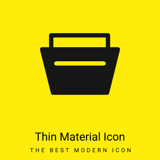 Tasche minimal leuchtend gelbes Material Symbol - Vektor, Bild
