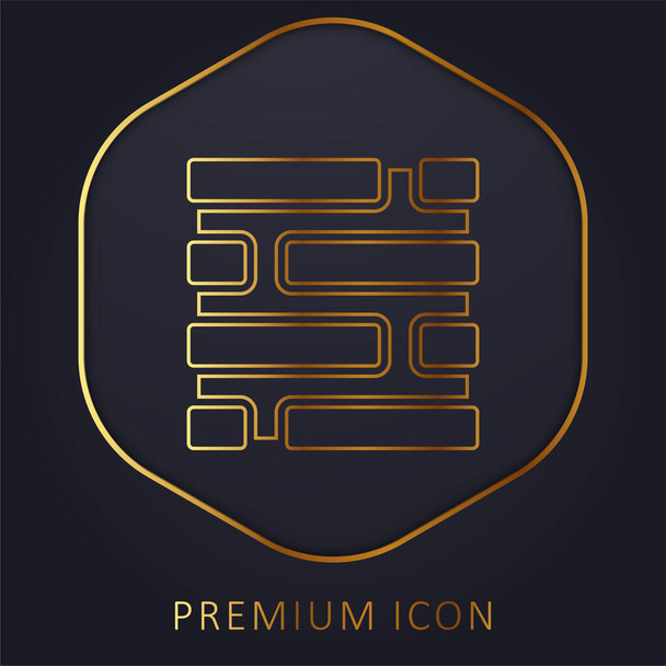 Логотип или иконка золотой линии Brickwall - Вектор,изображение