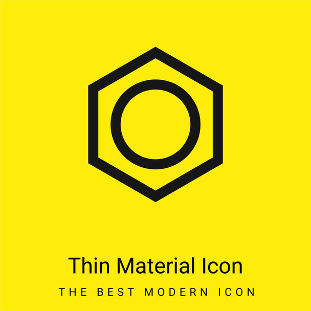 Benzène minimal icône de matériau jaune vif - Vecteur, image