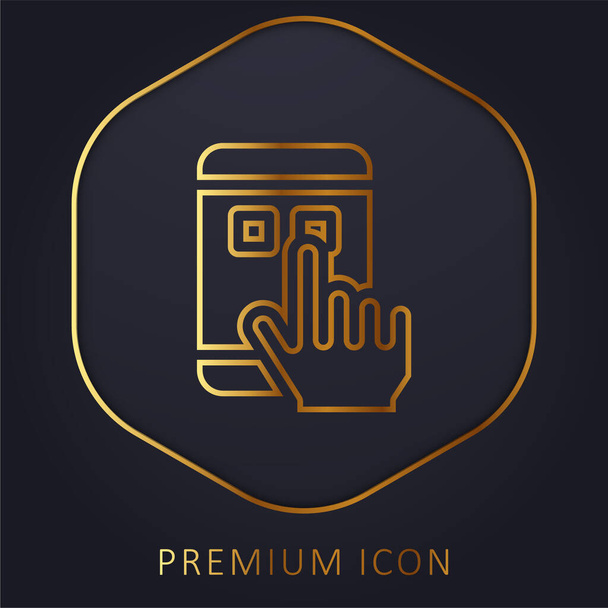 Aplikacja złota linia logo premium lub ikona - Wektor, obraz