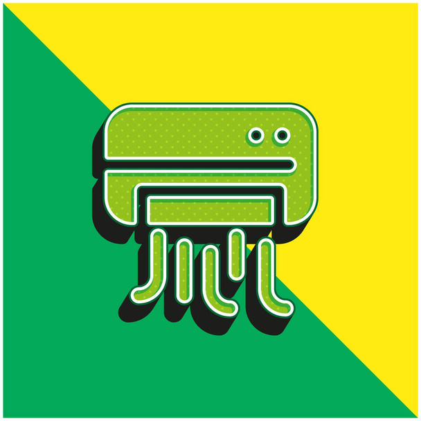 Кондиціонер зелений і жовтий сучасний 3d векторний логотип ікони - Вектор, зображення
