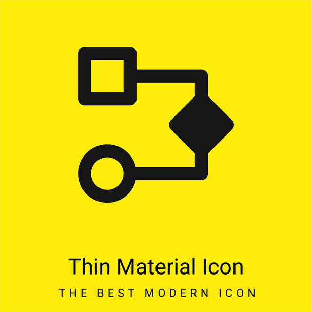 Algoritmus minimális fényes sárga anyag ikon - Vektor, kép