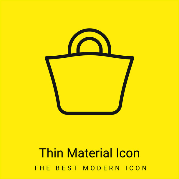 Beach Bag minimal bright yellow material icon - Vector, Image