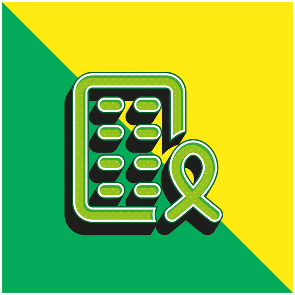 Aids Green and yellow modern 3d vector icon - Вектор, зображення