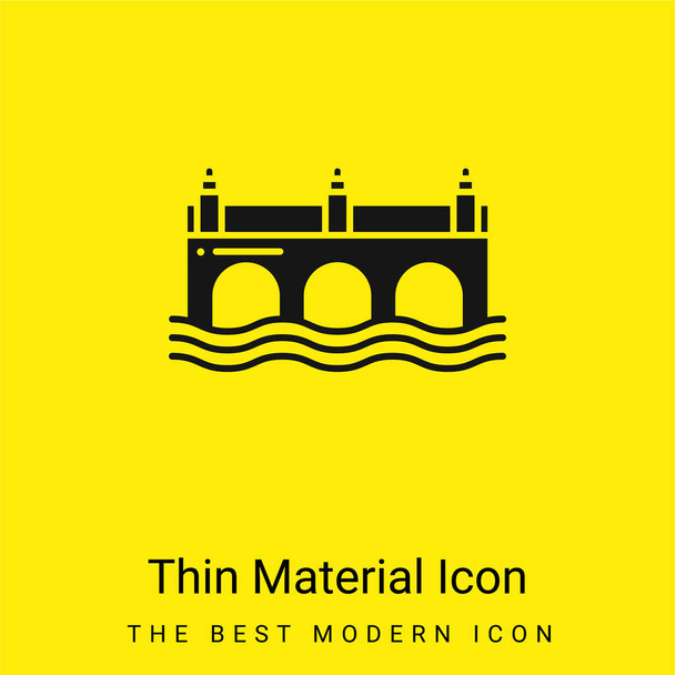 Brug minimaal helder geel materiaal icoon - Vector, afbeelding