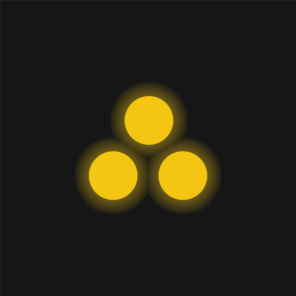 Ikona žlutého zářícího neonu munice - Vektor, obrázek