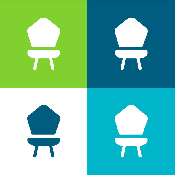 Silla de bebé Conjunto de iconos mínimo de cuatro colores - Vector, Imagen