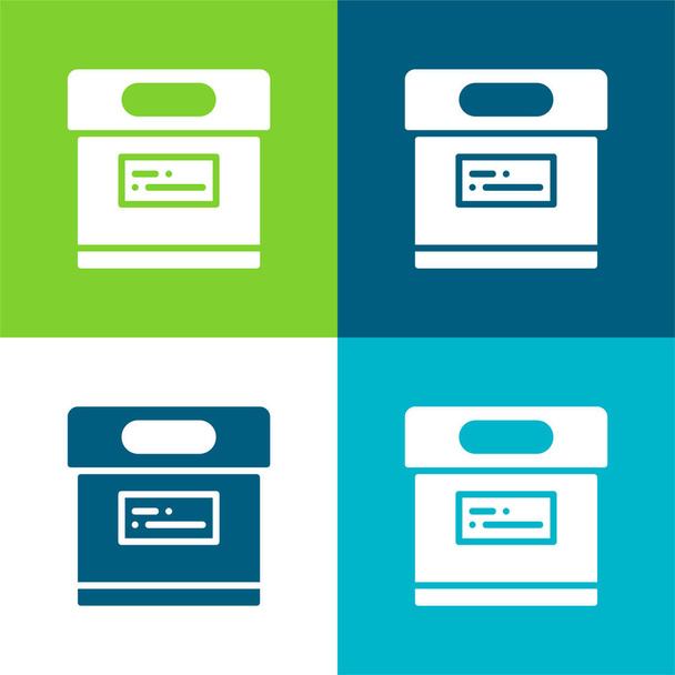 Archív Lakás négy szín minimális ikon készlet - Vektor, kép